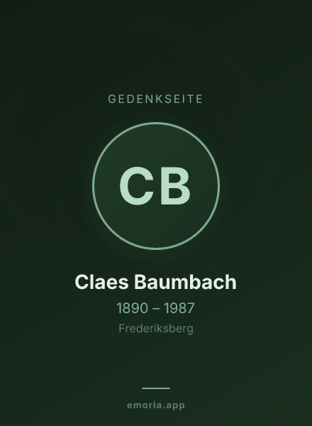Gedenkportrait von Claes Baumbach