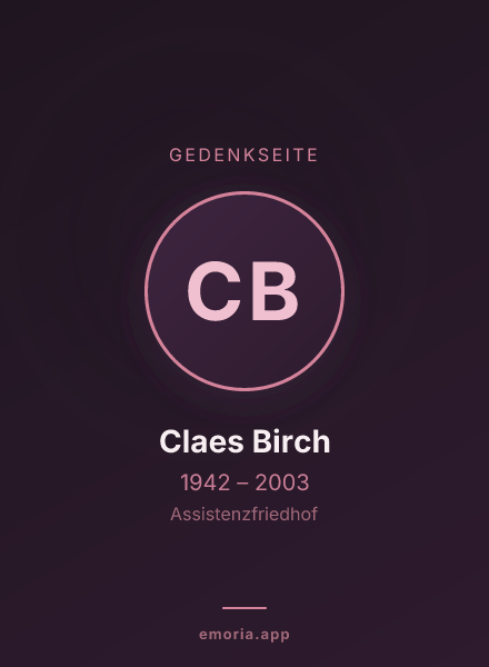 Gedenkportrait von Claes Birch
