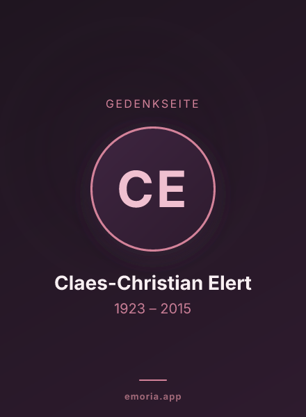 Gedenkportrait von Claes-Christian Elert