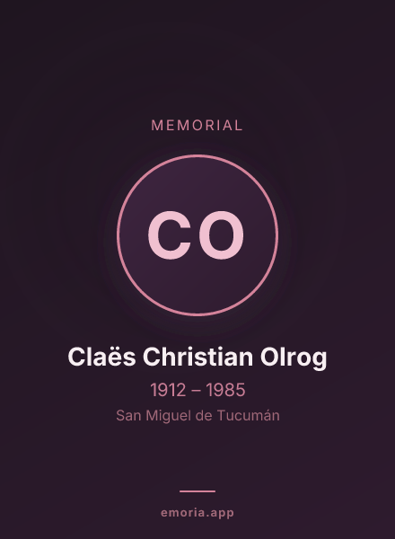 Memorial portrait of Claës Christian Olrog