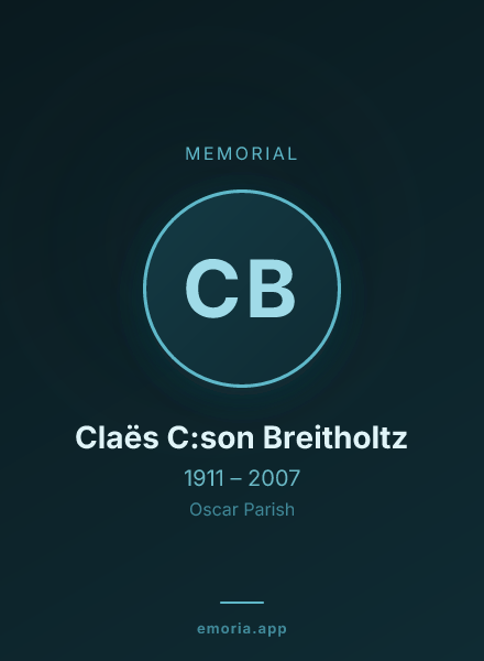 Memorial portrait of Claës C:son Breitholtz