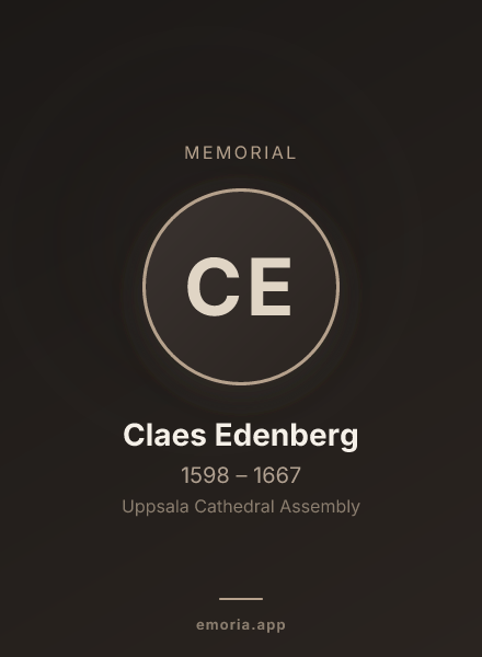 Memorial portrait of Claes Edenberg