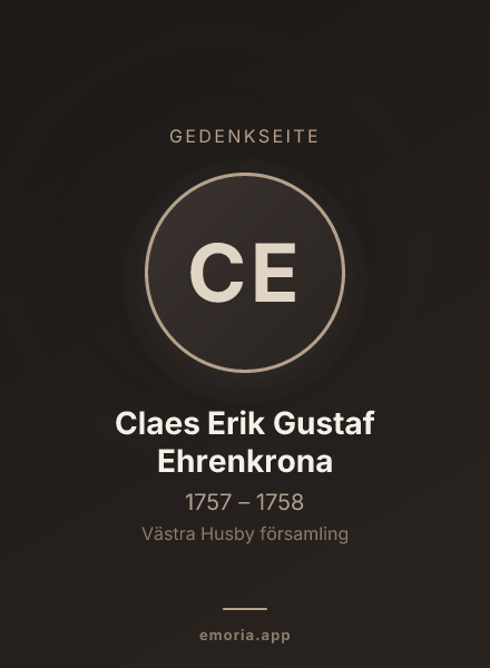 Gedenkportrait von Claes Erik Gustaf Ehrenkrona