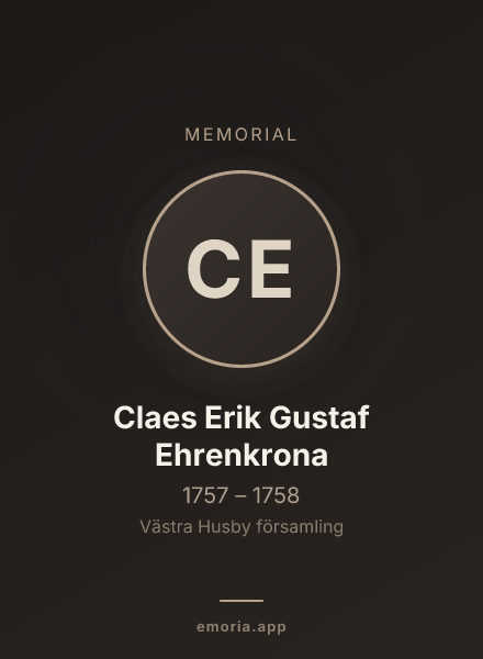 Memorial portrait of Claes Erik Gustaf Ehrenkrona
