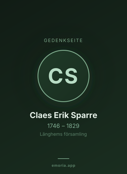 Gedenkportrait von Claes Erik Sparre