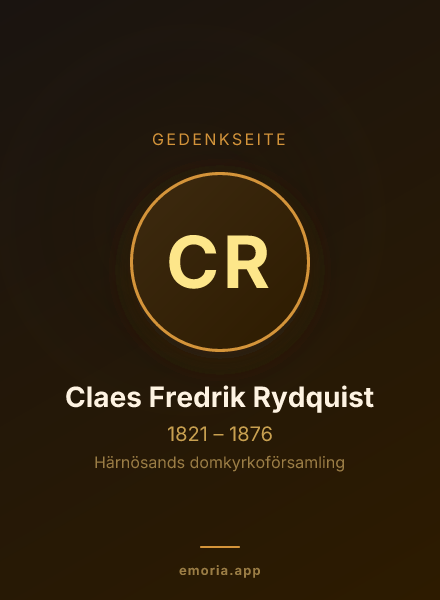 Gedenkportrait von Claes Fredrik Rydquist