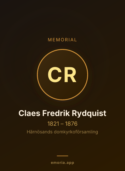 Memorial portrait of Claes Fredrik Rydquist