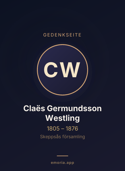 Gedenkportrait von Claës Germundsson Westling