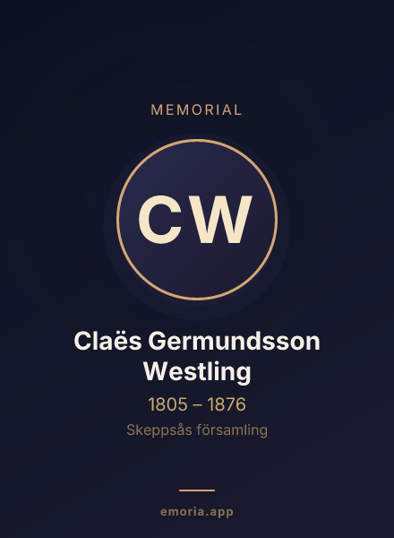 Memorial portrait of Claës Germundsson Westling