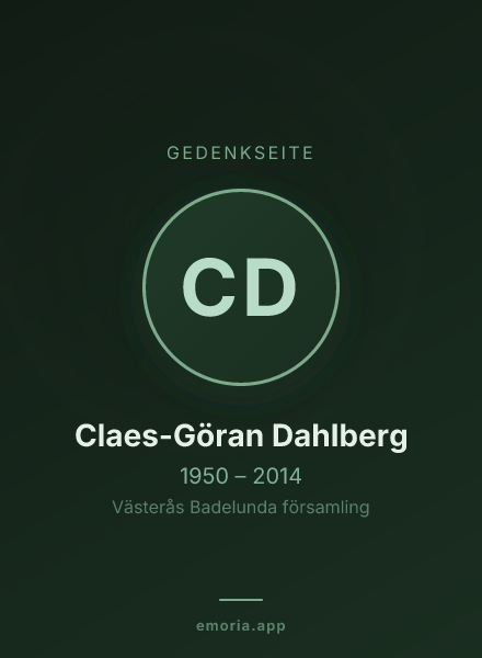 Gedenkportrait von Claes-Göran Dahlberg
