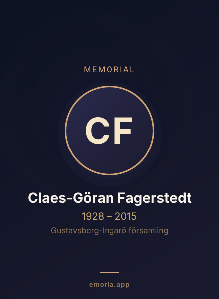 Memorial portrait of Claes-Göran Fagerstedt