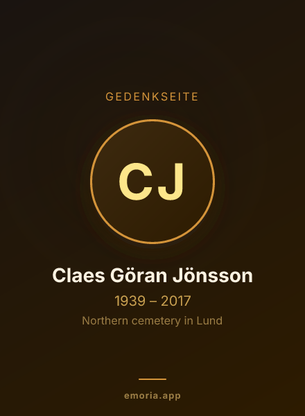 Gedenkportrait von Claes Göran Jönsson