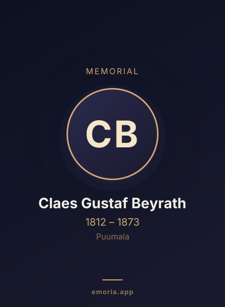 Memorial portrait of Claes Gustaf Beyrath
