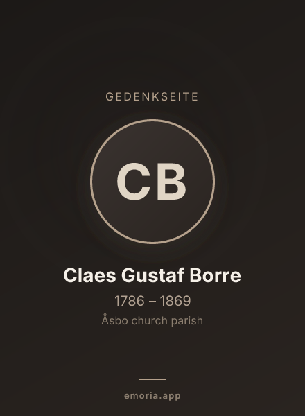 Gedenkportrait von Claes Gustaf Borre