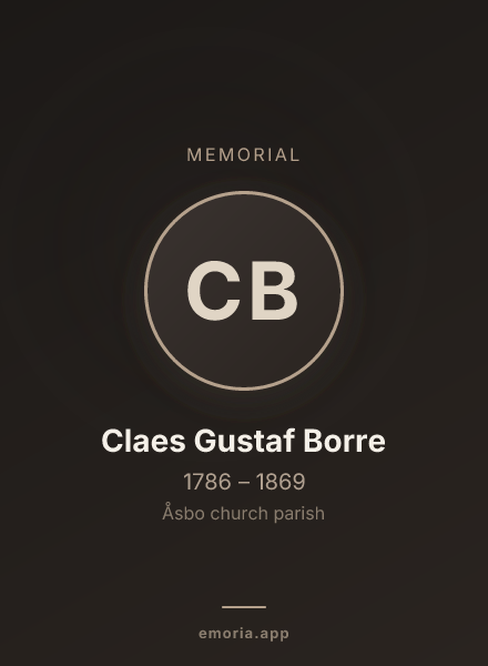Memorial portrait of Claes Gustaf Borre