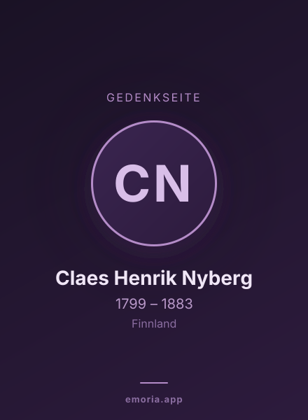Gedenkportrait von Claes Henrik Nyberg