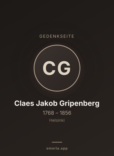 Gedenkportrait von Claes Jakob Gripenberg