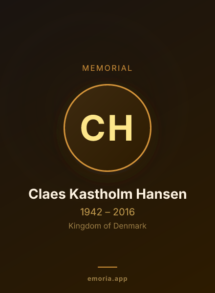 Memorial portrait of Claes Kastholm Hansen