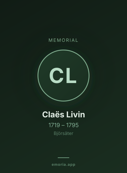 Memorial portrait of Claës Livin