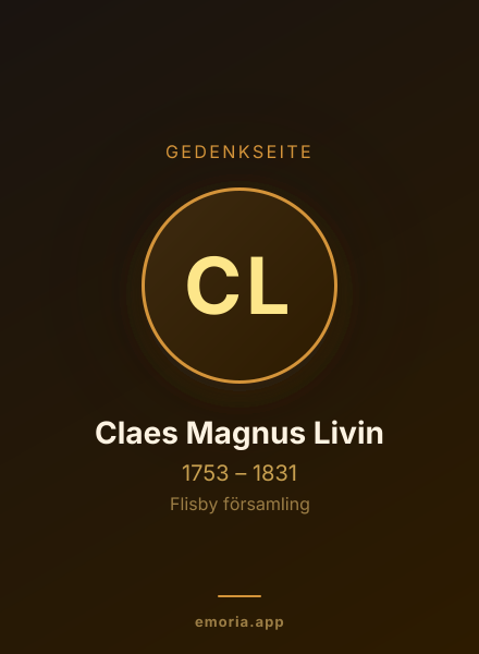 Gedenkportrait von Claes Magnus Livin