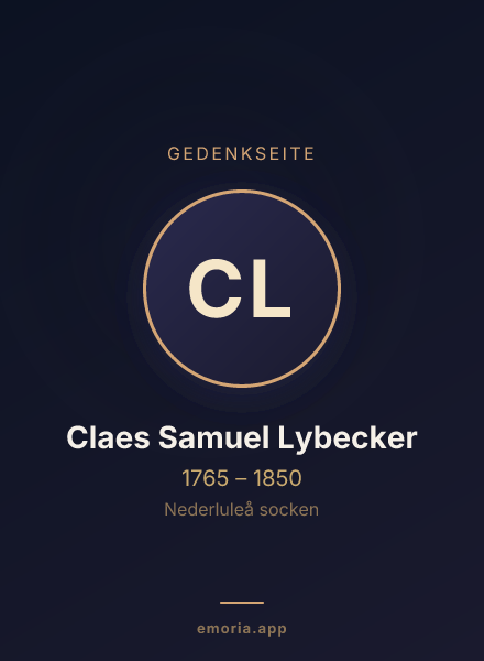 Gedenkportrait von Claes Samuel Lybecker