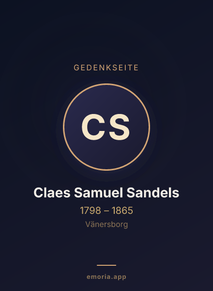 Gedenkportrait von Claes Samuel Sandels