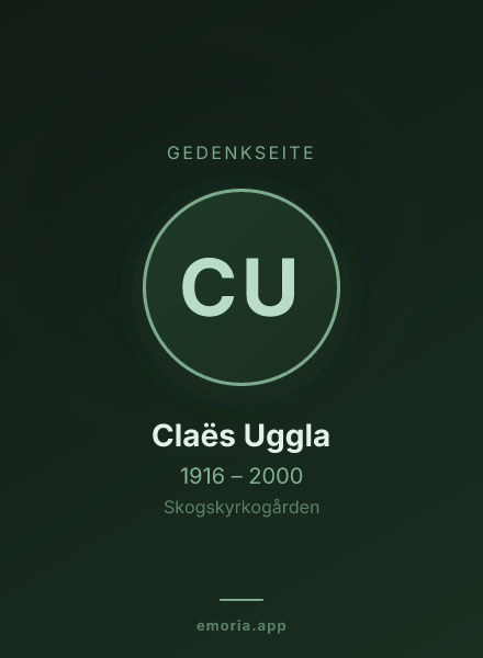 Gedenkportrait von Claës Uggla