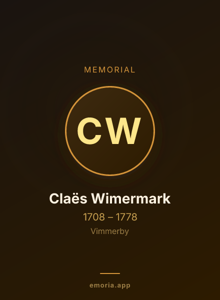 Memorial portrait of Claës Wimermark