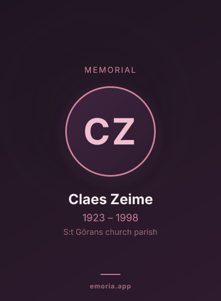 Memorial portrait of Claes Zeime