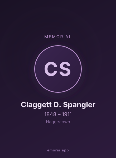 Memorial portrait of Claggett D. Spangler