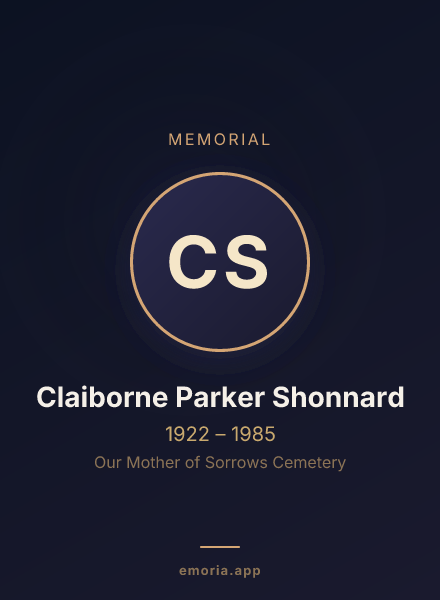 Memorial portrait of Claiborne Parker Shonnard