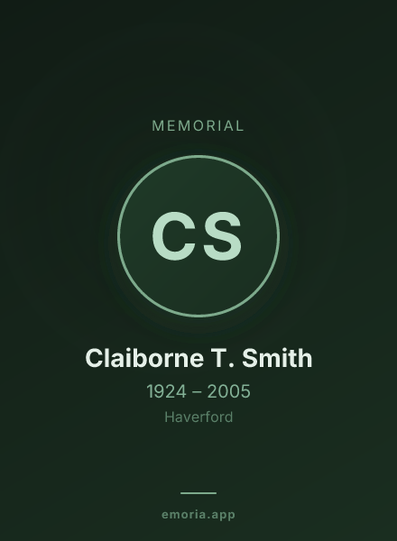 Memorial portrait of Claiborne T. Smith