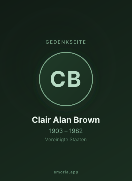 Gedenkportrait von Clair Alan Brown
