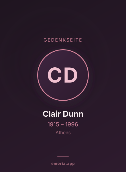 Gedenkportrait von Clair Dunn