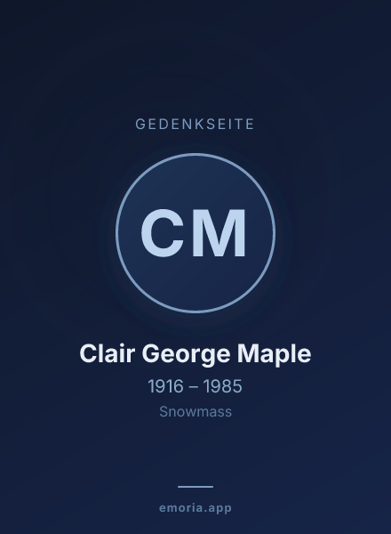 Gedenkportrait von Clair George Maple