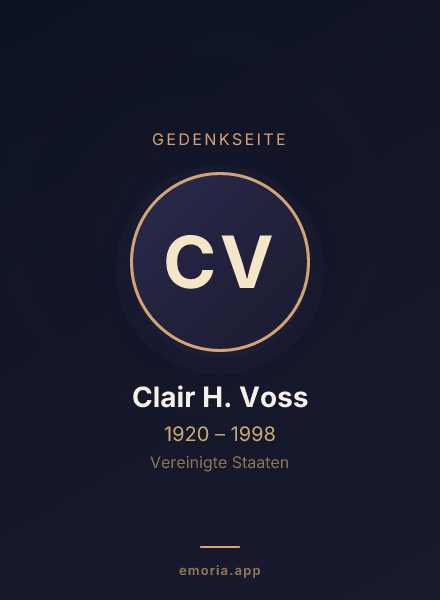 Gedenkportrait von Clair H. Voss
