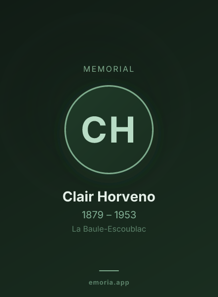 Memorial portrait of Clair Horveno