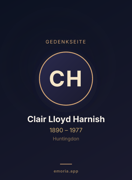 Gedenkportrait von Clair Lloyd Harnish