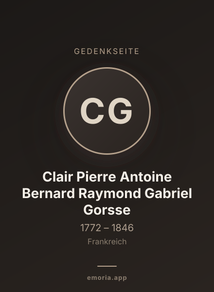 Gedenkportrait von Clair Pierre Antoine Bernard Raymond Gabriel Gorsse