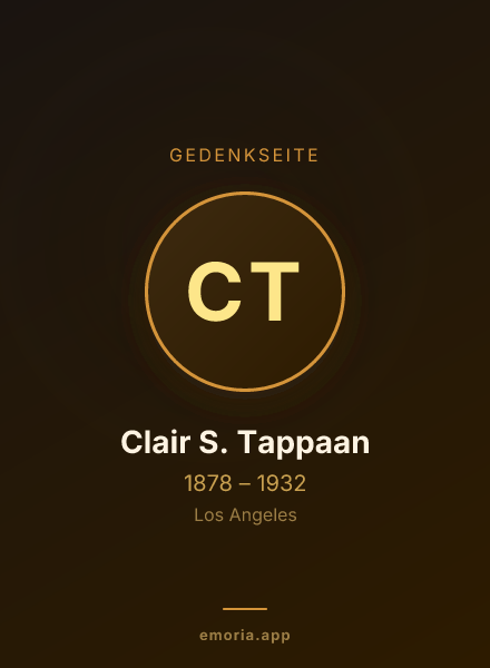 Gedenkportrait von Clair S. Tappaan
