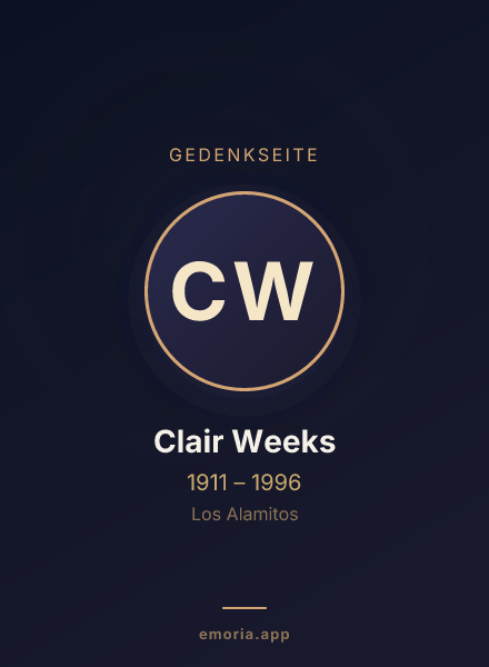 Gedenkportrait von Clair Weeks