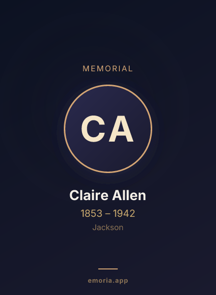 Memorial portrait of Claire Allen