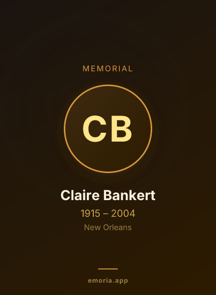 Memorial portrait of Claire Bankert