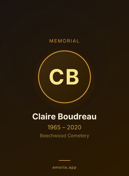 Memorial portrait of Claire Boudreau