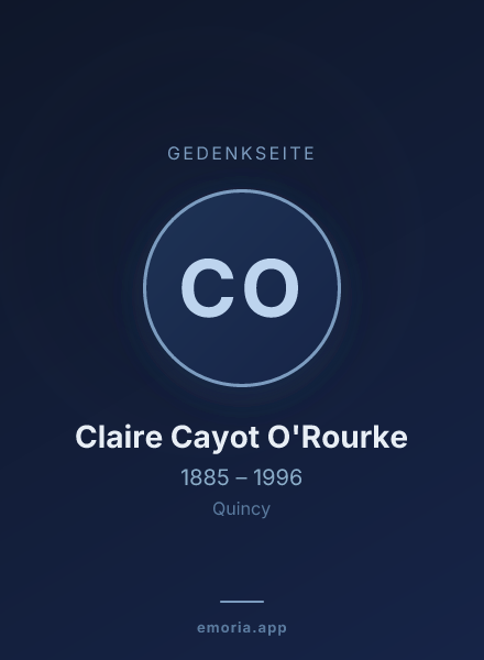 Gedenkportrait von Claire Cayot O'Rourke