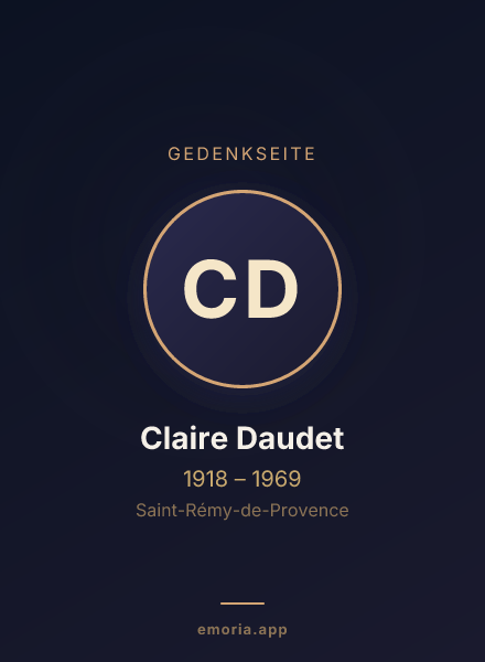 Gedenkportrait von Claire Daudet
