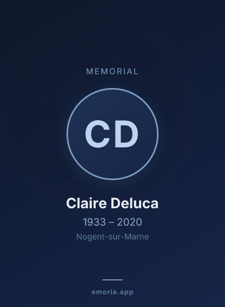 Memorial portrait of Claire Deluca