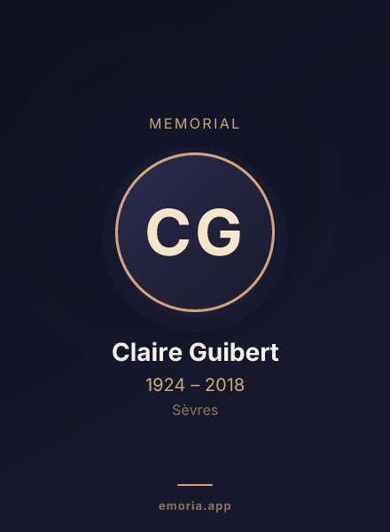 Memorial portrait of Claire Guibert