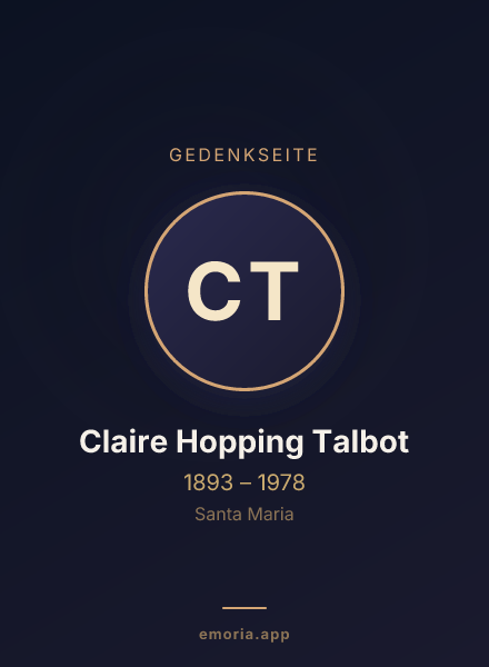 Gedenkportrait von Claire Hopping Talbot