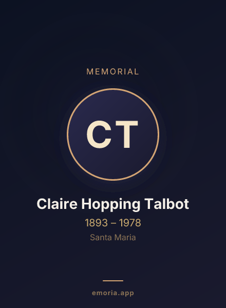 Memorial portrait of Claire Hopping Talbot